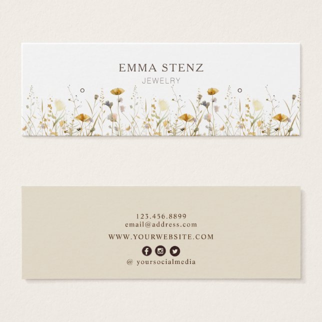 Ecran Fleurs sauvages d'aquarelle Boucles d'oreill (Devant & derrière)