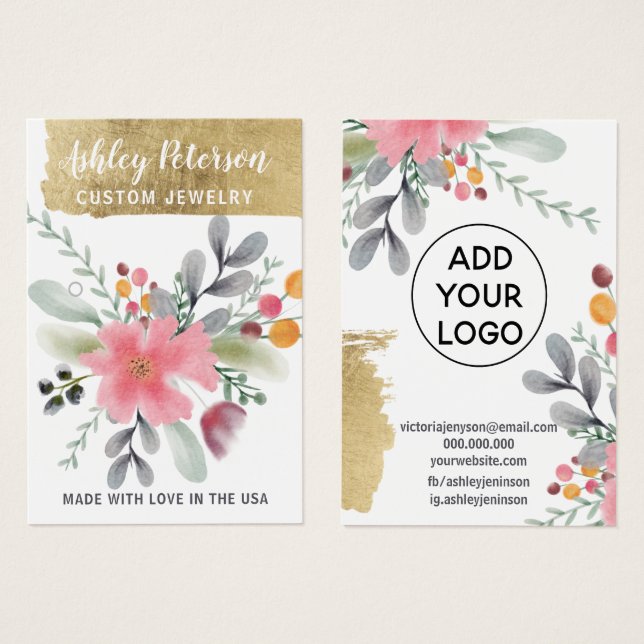 Ecran florale feuille or écran chic oreille (Devant & derrière)