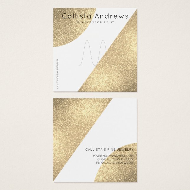 Ecran Geo Heart Parties scintillant en or blanc (Devant & derrière)