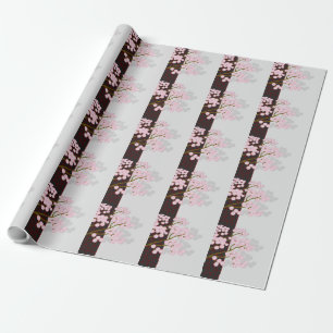Écran japonais et papier cadeau en fleurs de ceri