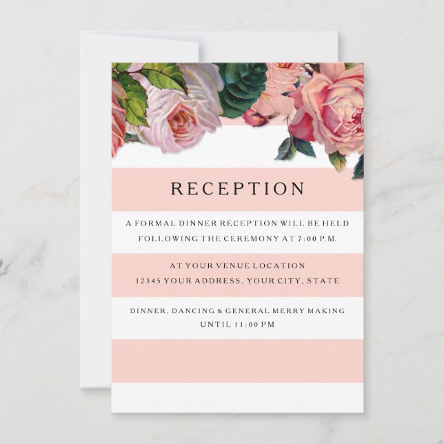 Écran large chic MODERNE avec Rose, Invitation de  (Devant)