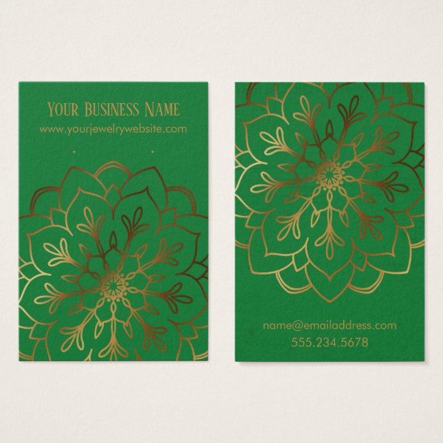 Écran Porte-oreilles Gold Mandala & Deep Green (Devant & derrière)