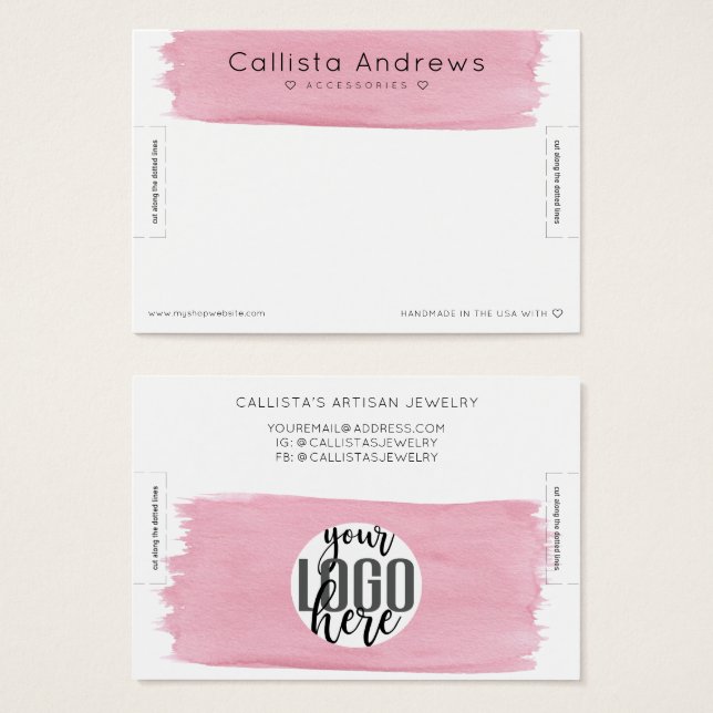 Écran rose blanc Aquarelle Bracelet (Devant & derrière)