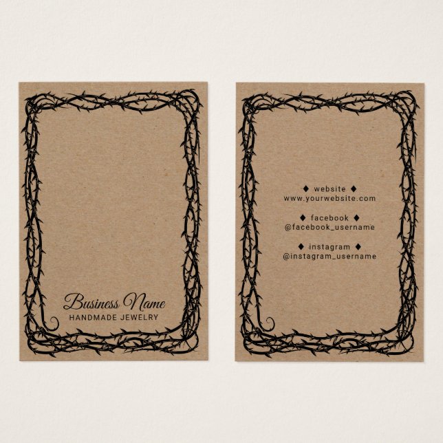 Écran Rustique Kraft Thorn Vine Bijoux d'oreille (Devant & derrière)