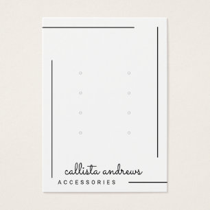 Ecran Simple Blanc Bordure Noire Boucles d'oreille