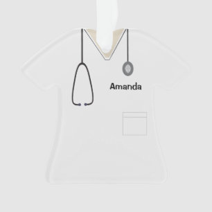 Écran Uniforme Nurse White Christmas Shirt Orn
