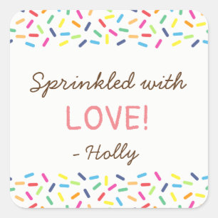 Écrasé avec des étiquettes d'amour Stickers Merci