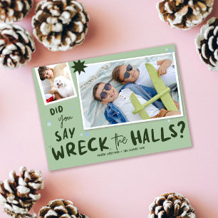 Ecraser les Halls, drôle de carte photo de Noël