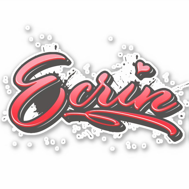 Ecrin rouge Heart Graffiti Autocollant Sticker (Devant)
