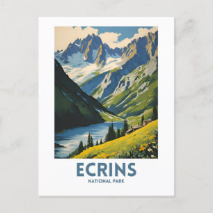 Ecrins National Park Minimal Travel Poster Postcard