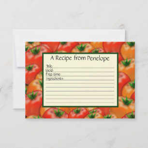 Écrire sur la carte de recette Motif de tomate jut