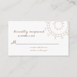 Écrit dans la carte RSVP de mariage des étoiles