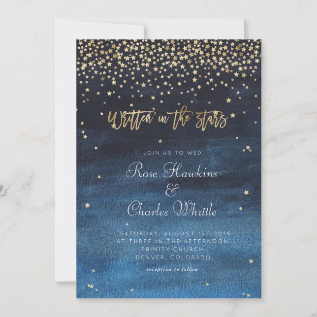 Écrit dans le Faire-part de mariage des étoiles (Devant)