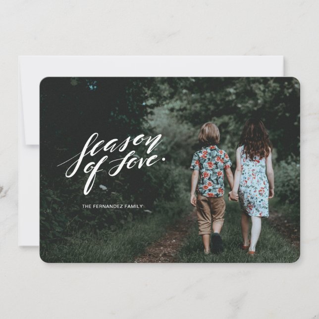écriture à la main saison de l'amour Carte photo (Devant)