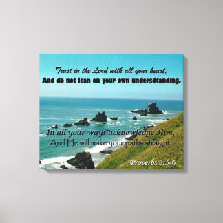 Ecriture Art de Proverbes 3:5-6 Grande toile