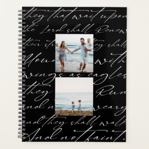 Écriture Attendre sur le Seigneur Trois Photo Noir