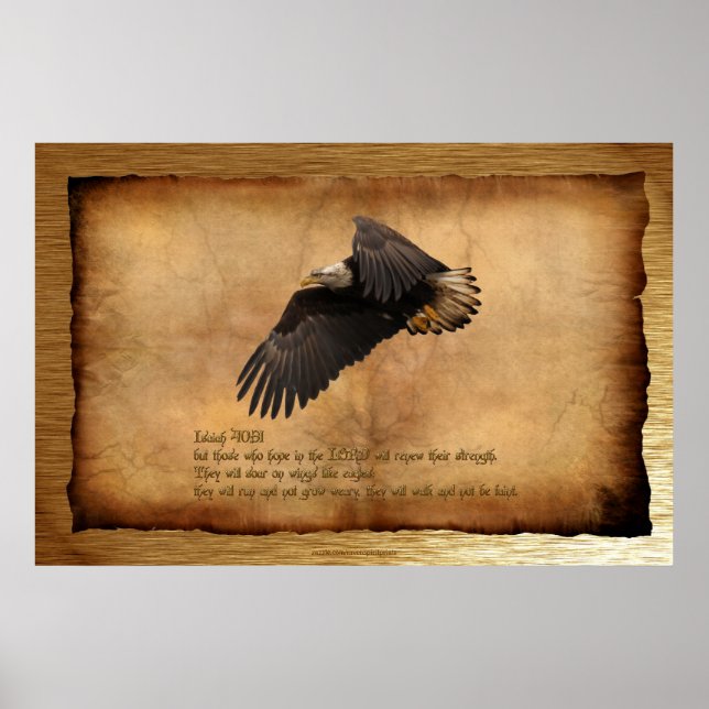 Écriture biblique chrétienne sur Eagles Poster d'A (Devant)