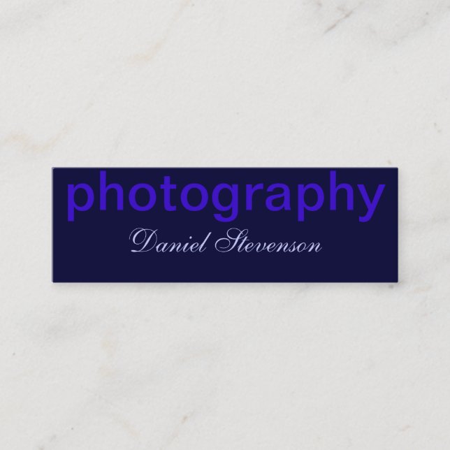 Écriture bleue Carte de visite de script de photog (Devant)