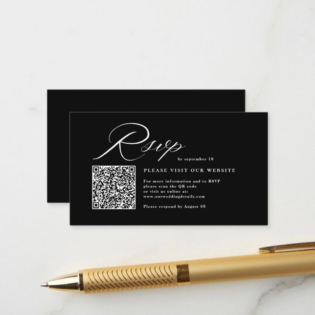 Écriture Calligraphique Élégante & Carte de Répons (Devant/Arrière en situation)
