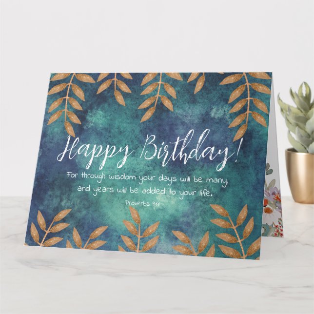 Écriture Carte de voeux Anniversaire Proverbes pli (Petite plante)