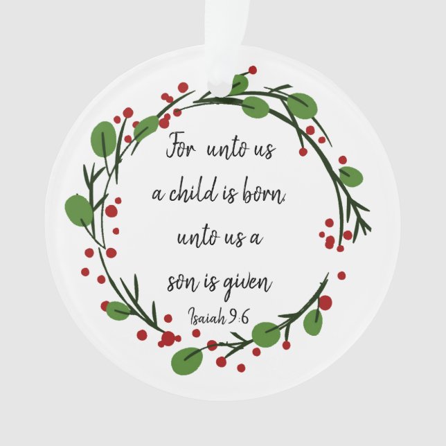 Écriture chrétienne de Noël Inspiration Verse (devant)