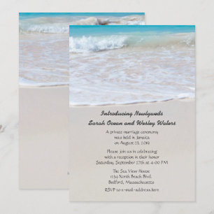 Ecriture dans le Faire-part Mariage de sable