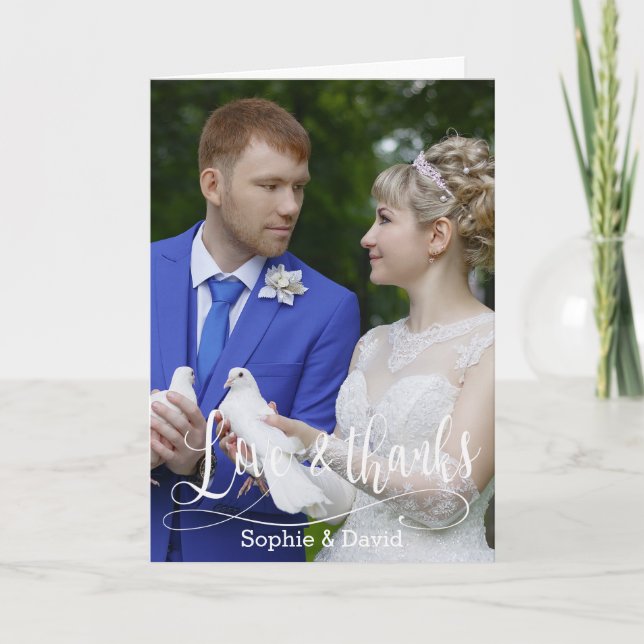 Écriture De Charme Mariage Photo Merci Script. (Devant)