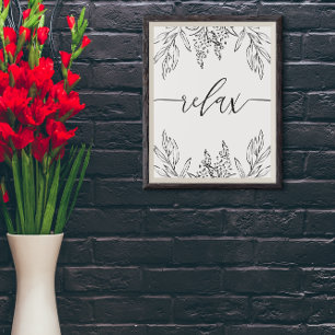 Écriture de détente Bain Peinture murale poster