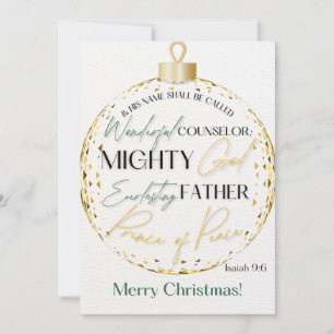 Écriture de Noël Carte de voeux Isaïe 9:6