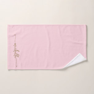 Écriture de nom à monogramme élégant rose poudré d
