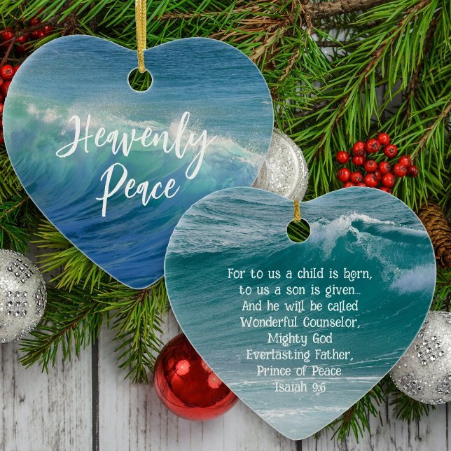 Écriture de paix paradisiaque Ornement de Noël (Créateur téléchargé)