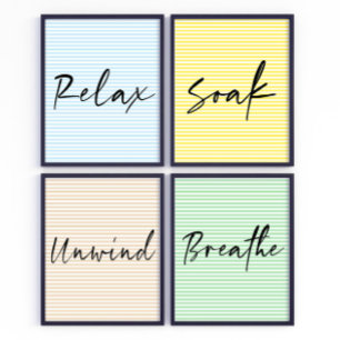 Écriture de trempe Bain poster d'art mur de la sal