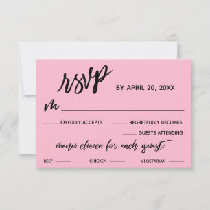 Écriture décontractée Choix de menu Moyen Rose RSV