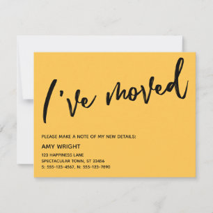 Écriture décontractée J'ai déplacé Apricot Carte J