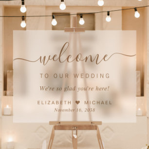 Écriture dorée chic Mariage Bienvenue givré