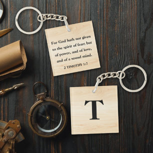 Écriture en bois 2Timothée 1:7 Monogramme personna