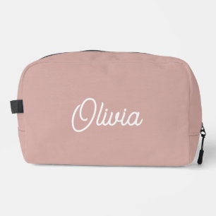 Écriture en gras monogramme, sac de toilette rose