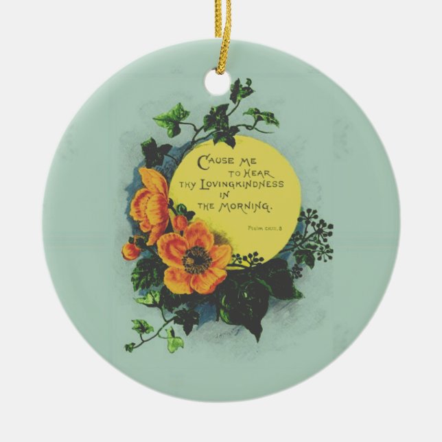 Écriture Et Fleurs Ornement En Céramique (Devant)