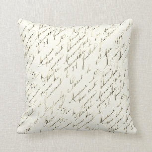Écriture française Gold Fleur de Lis Coussin Vin