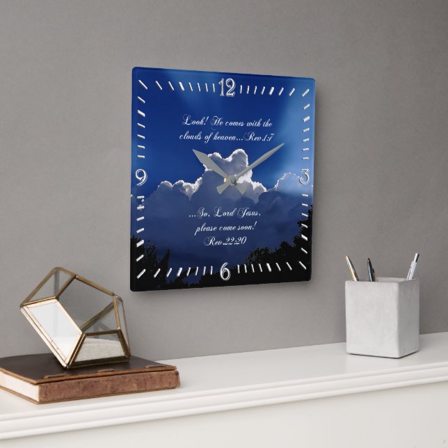 Écriture Inspirationnelle - Deuxième horloge Carré (Bureau)