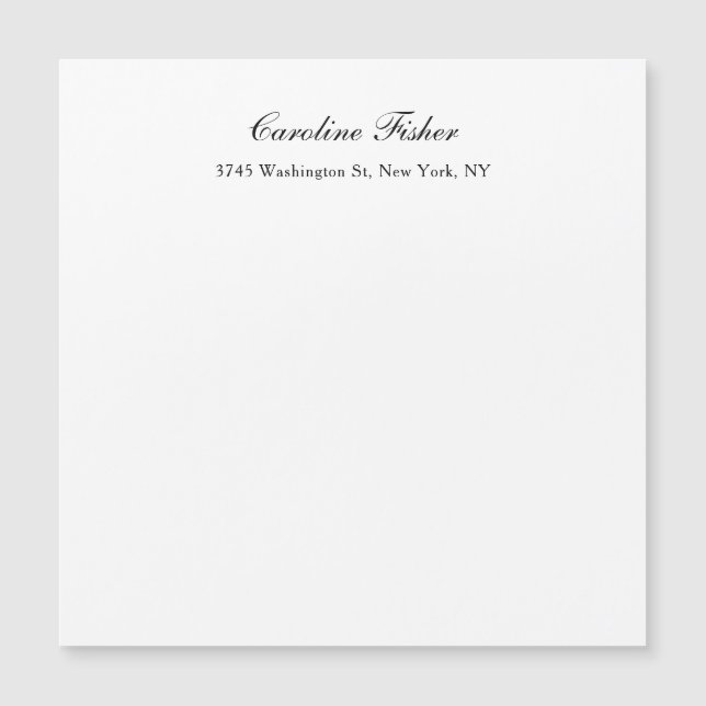 Écriture manuelle classique Carte magnétique blanc (Devant)