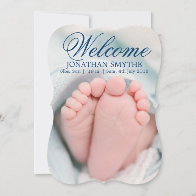 Écriture manuscrite Baby Boy Carte photo (Devant)
