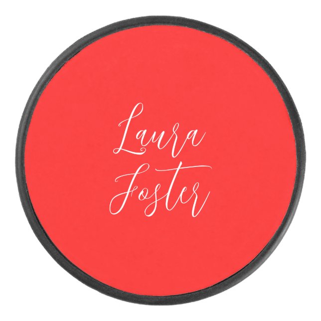 Écriture manuscrite Nom élégant Couleur rouge Plai (Devant)