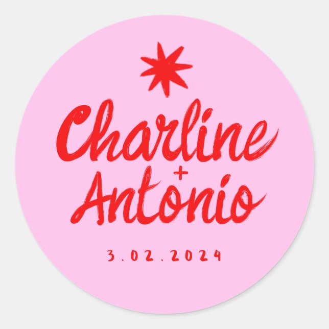 Écriture manuscrite rose Sticker rectangulaire Ret (Devant)