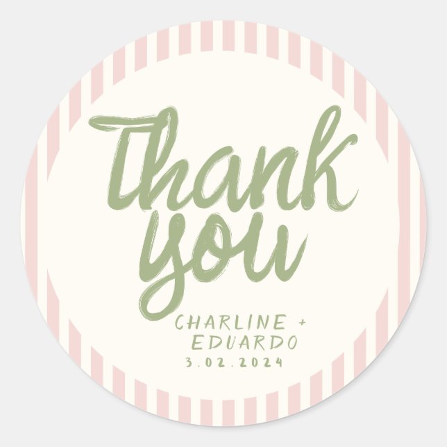 Écriture manuscrite Sticker rectangulaire RetroWed (Devant)