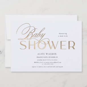 écriture moderne élégante invitation baby shower
