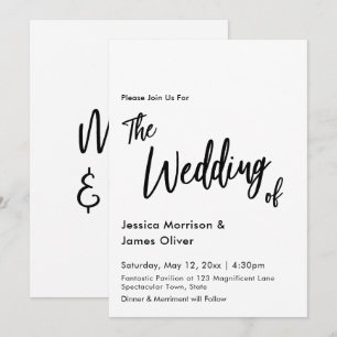 Écriture moderne Faire-part de mariage simple