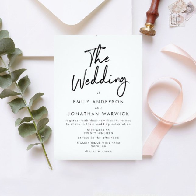 Écriture moderne Faire-part de mariage simple (Créateur téléchargé)