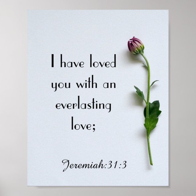 Écriture Verse Citation Jeremiah 31:3 Poster mural (Devant)