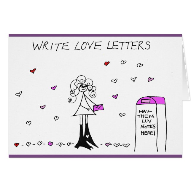 Écrivez la carte de Crazyhair de lettres d'amour (Devant horizontal)
